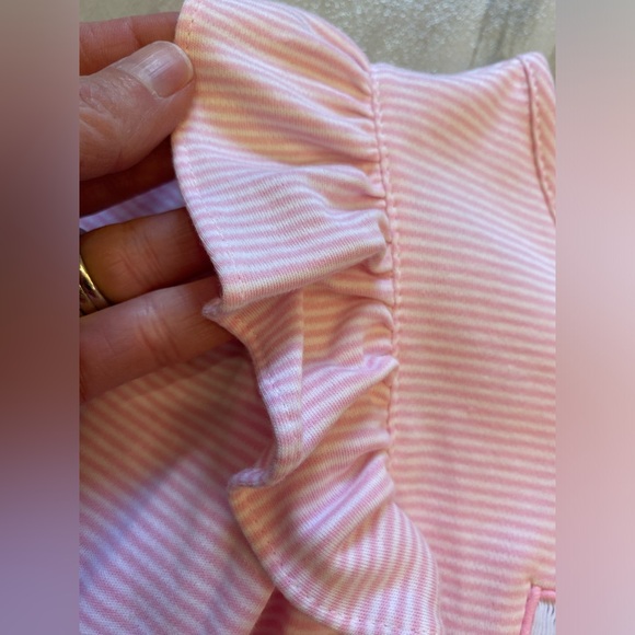 NWT Velani Long Sleeve Pink & White Striped Smocked Long Sleeve T-Shirt, size 6X - Picture 6 of 7